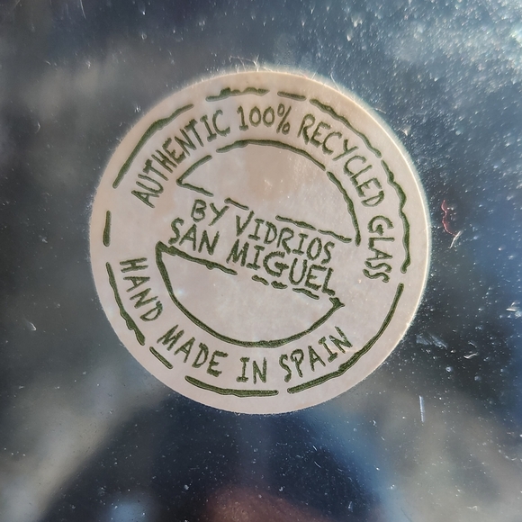 Vintage Spanish 100% Recycled Glass Handmade Vase 7.5" Asymmetrical "READ" - Picture 2 of 13